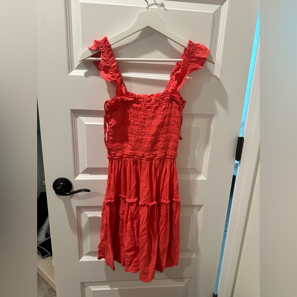 Aerie Pink Ruffled Sleeveless Dress